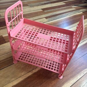 Pink Three-Tier Plastic Organizer
